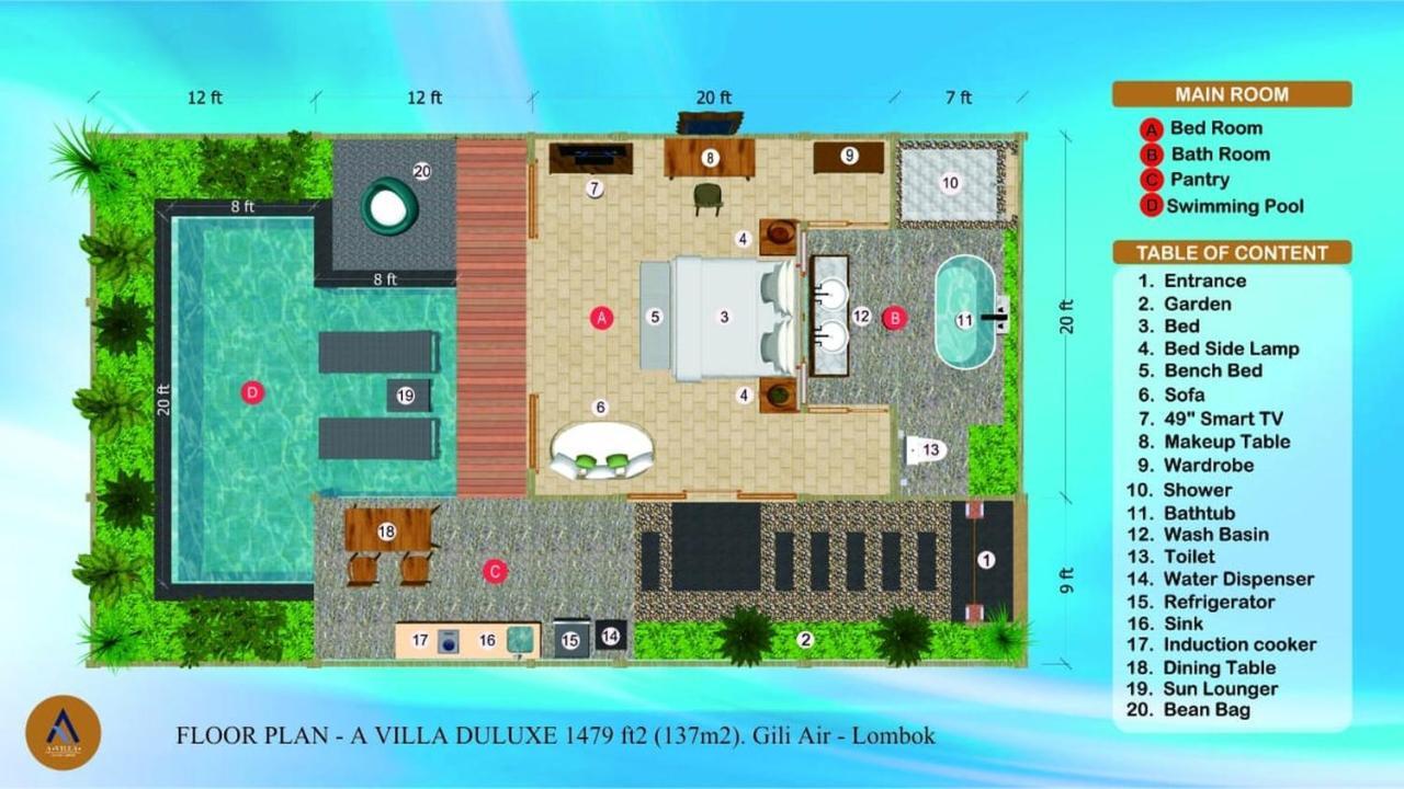 A Villa Gili Air Eksteriør bilde